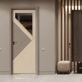 普達無(wú)漆木門(mén)系列R5-14（玻）科技木1號+3號