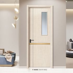 普達無(wú)漆木門(mén)系列H-8806（玻）刀砍紋4號+香檳金